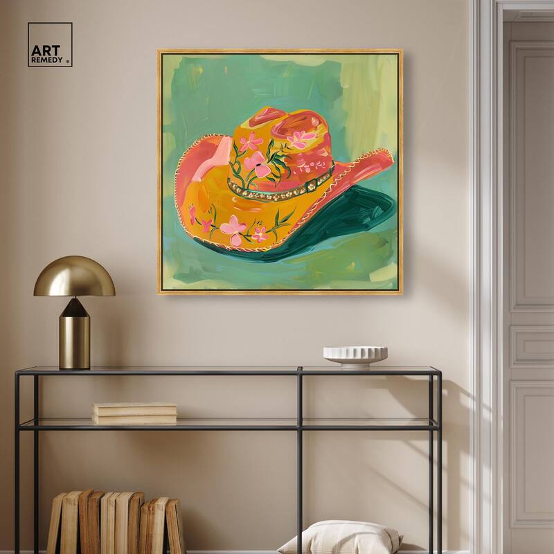 Wildflower Cowboy Hat Canvas by Art Remedy
