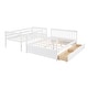 preview thumbnail 5 of 54, Space-Saving Twin Over Full Bunk Bed with Drawers, Solid Wood Frame with Guardrails and Ladder, Detachable into 2 Platform Beds