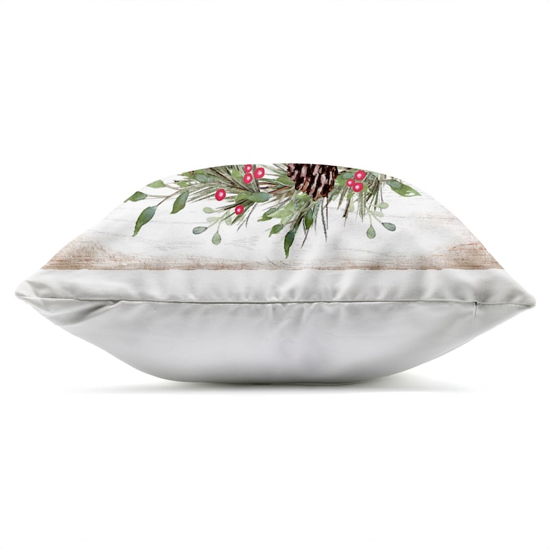 Stupell Rustic Christmas Pinecone Wreath Printed Outdoor Throw Pillow Design by Elizabeth Tyndall