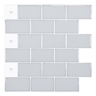 Art3d 12"x12" Peel and Stick Backsplash Tile for Kitchen, Subway Tile(10-Pack)