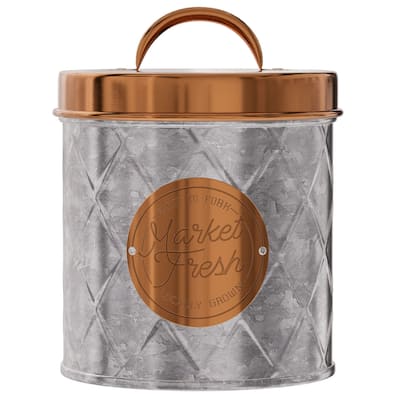 Amici Bristol Metal Canister Galvanized and Copper