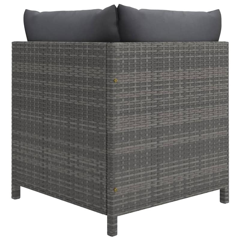 vidaXL Patio Lounge Set Sectional Sofa with Cushions Solid Teak Wood PE Rattan
