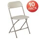 preview thumbnail 4 of 104, 10 Pack 650 lb. Capacity Premium Plastic Folding Chair Beige