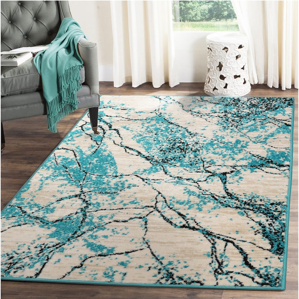 Polypropylene Lightning Moder Oriental Area Rug