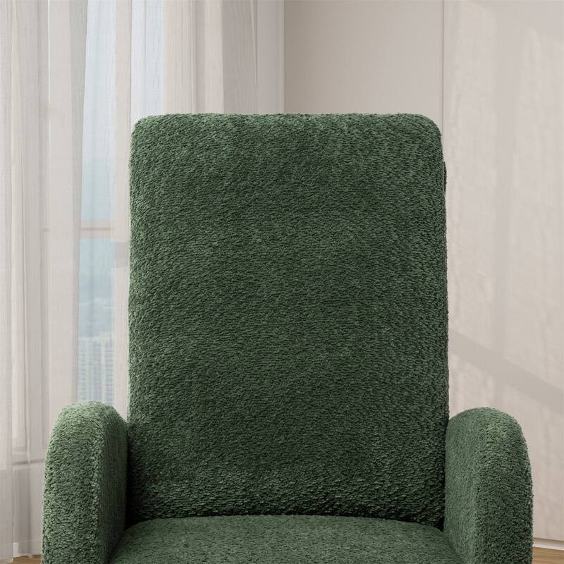 25.4"W High Back Rocking Chair for Nursery with Retractable Footrest
