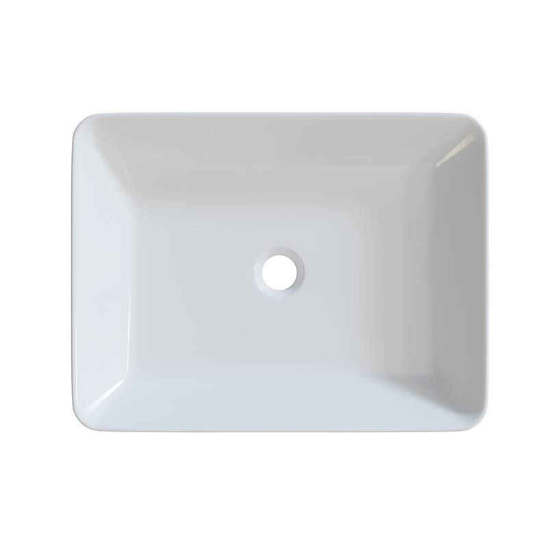 Lyra Bench Mount Ceramic Rectangular Vessel Bathroom Sink