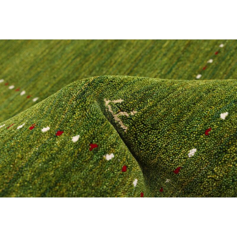 ECARPETGALLERY Hand Loomed Kashkuli Gabbeh Green Wool Rug - 5'1 x 7'11