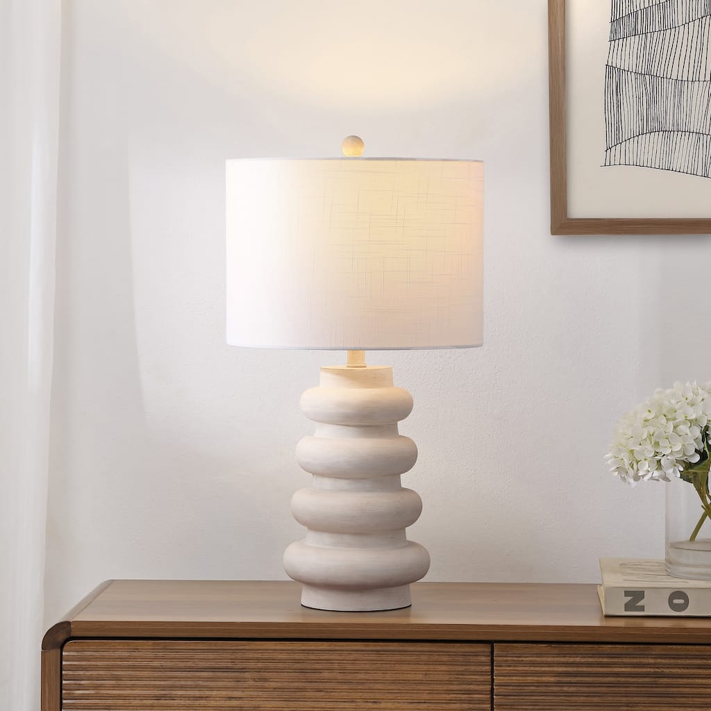Juniper 26" Modern Minimalist Resin Stacked Ovoid LED Lamp