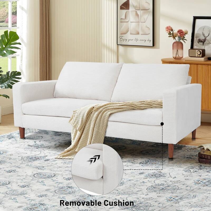 82.7" Sofas for Living Room, Comfy Love Seat Couches, Corduroy Loveseat Sofa,, Easy Assembly for Small Spaces