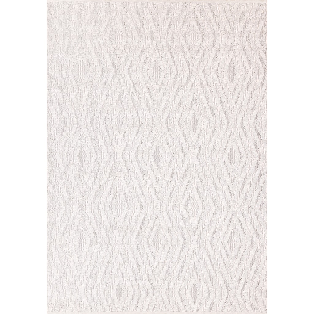 White Diamond Trellis Design Looped Area Rug