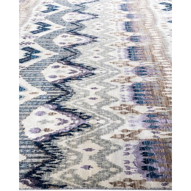 Ikat One-of-a-Kind Hand-Knotted Area Rug, Multicolor - 9' 0" x 12' 1"