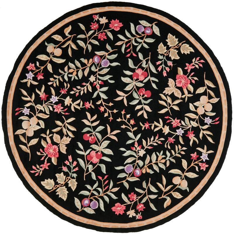 SAFAVIEH Handmade Easy Care Dedra Oriental Rug - 8' Round - Black - Round