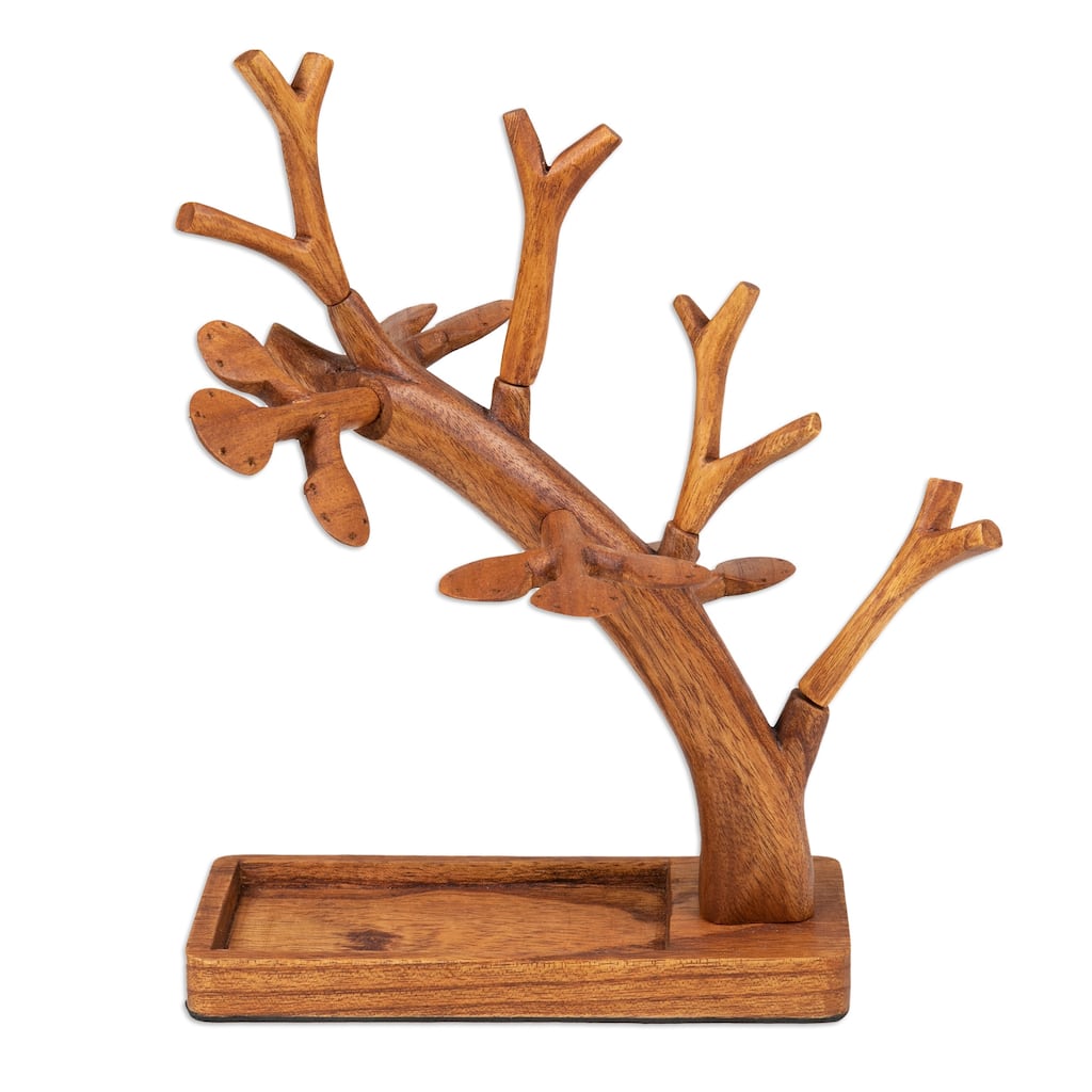 Novica Handmade Sylvan Enchantment Wood Jewelry Stand