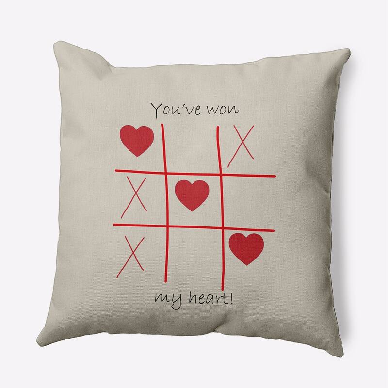 You've Won My Heart Valentines Day Decorative Throw Pillow - 16" x 16" - Oatmeal