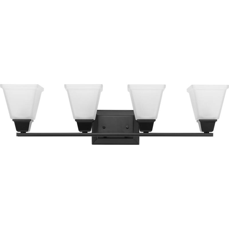 Clifton Heights Collection Four-Light Matte Black Bath Vanity Light - 31.875 in x 7.125 in x 8.375 in