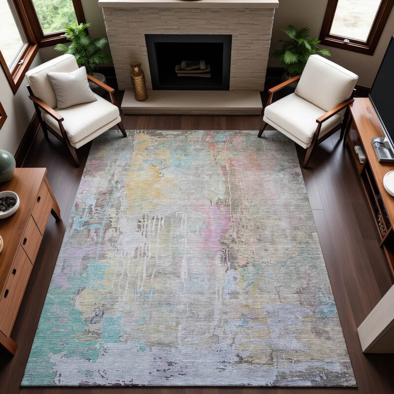 Premium Washable Super Soft Abstract Watercolor Mayfield Rug