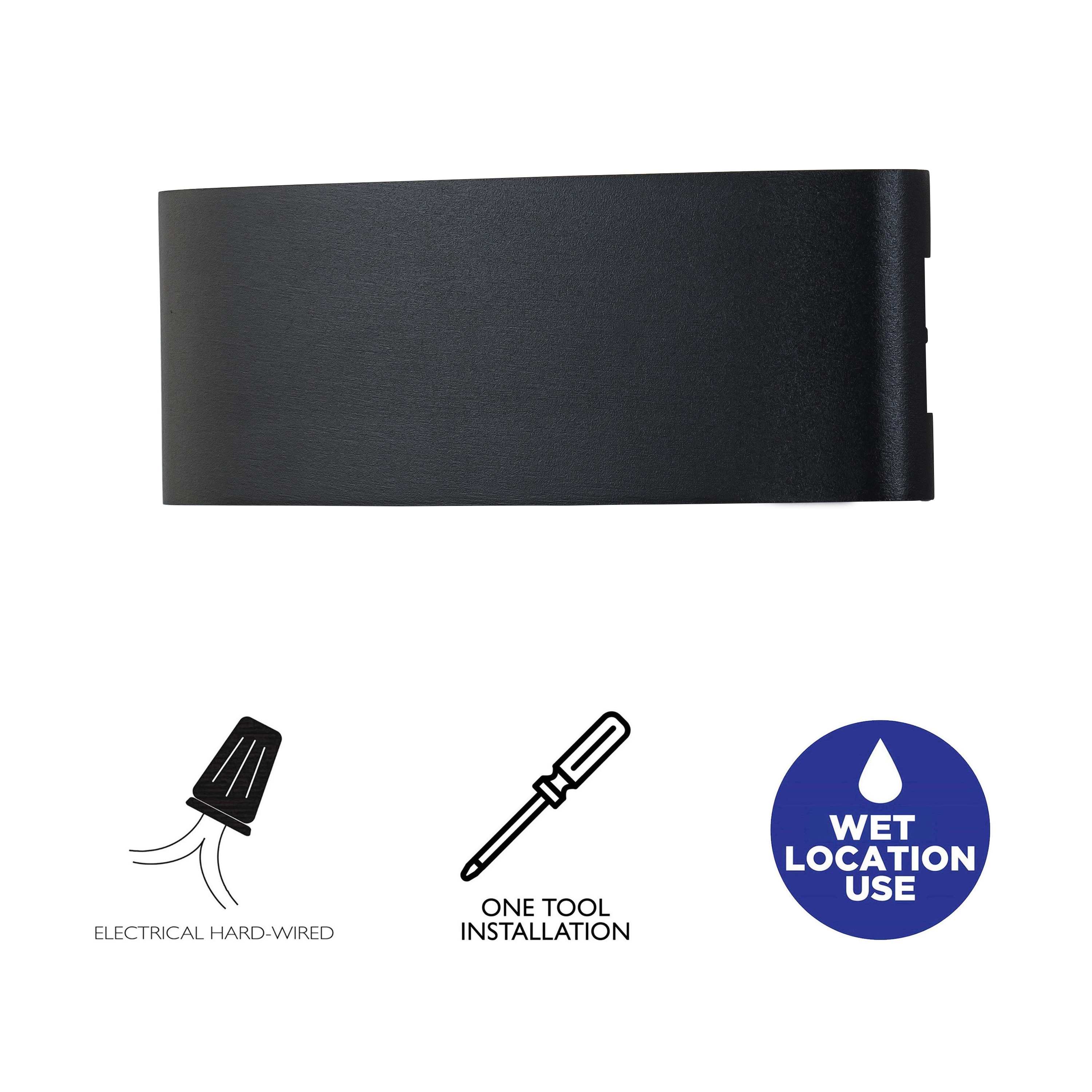 C Cattleya 2-Pack Integrated LED Black Outdoor Wall Sconce