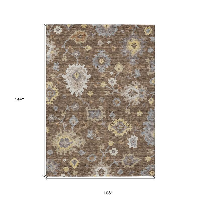 HomeRoots Floral Traditional Rectangle Outdoor Rug