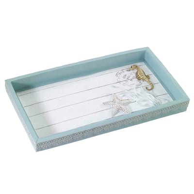Avanti Linens Farmhouse Shell Tray - White