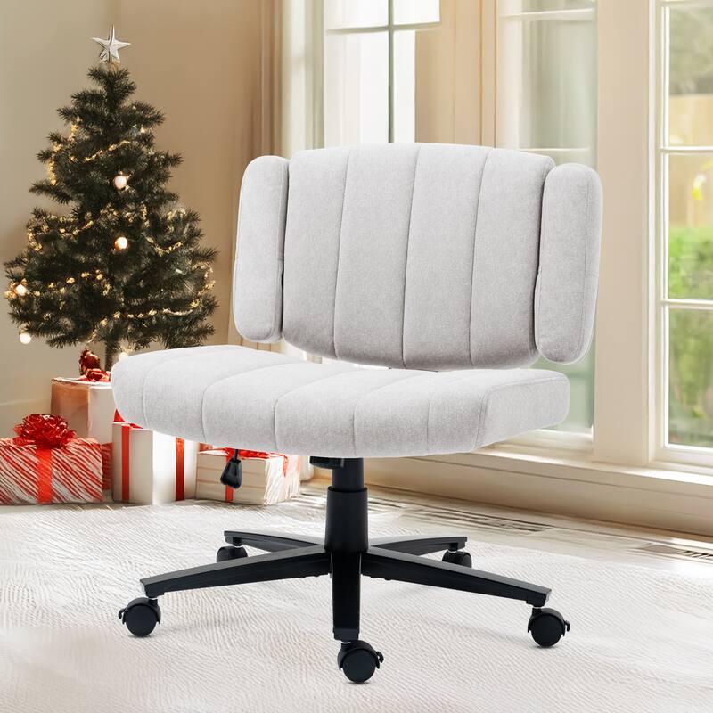 Ergonomic Fabric Office Chair, Adjustable Swivel Executive Desk Chair with Wheels
