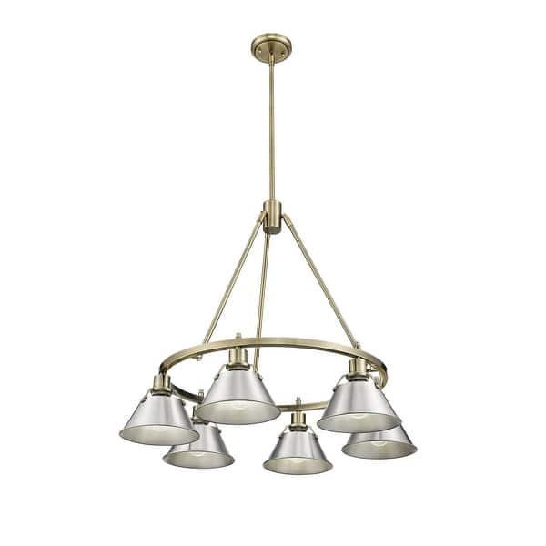 slide 1 of 1, Orwell 6-Light Chandelier in Aged Brass with Pewter - Gold