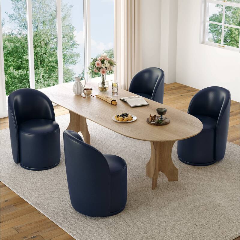 Modern Armless 360-Degree Swivel Dining Chair Barrel Chair