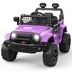 preview thumbnail 1 of 12, Ride On Truck Car, 12V Kids Electric Car Vehicle w/Parent Remote Purple