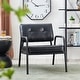 preview thumbnail 20 of 33, Glitzhome Set of 2 25.75"W Mid-Century Modern Leatherette Accent Chair - 25.75" W X 29.75" H X 29.75" D