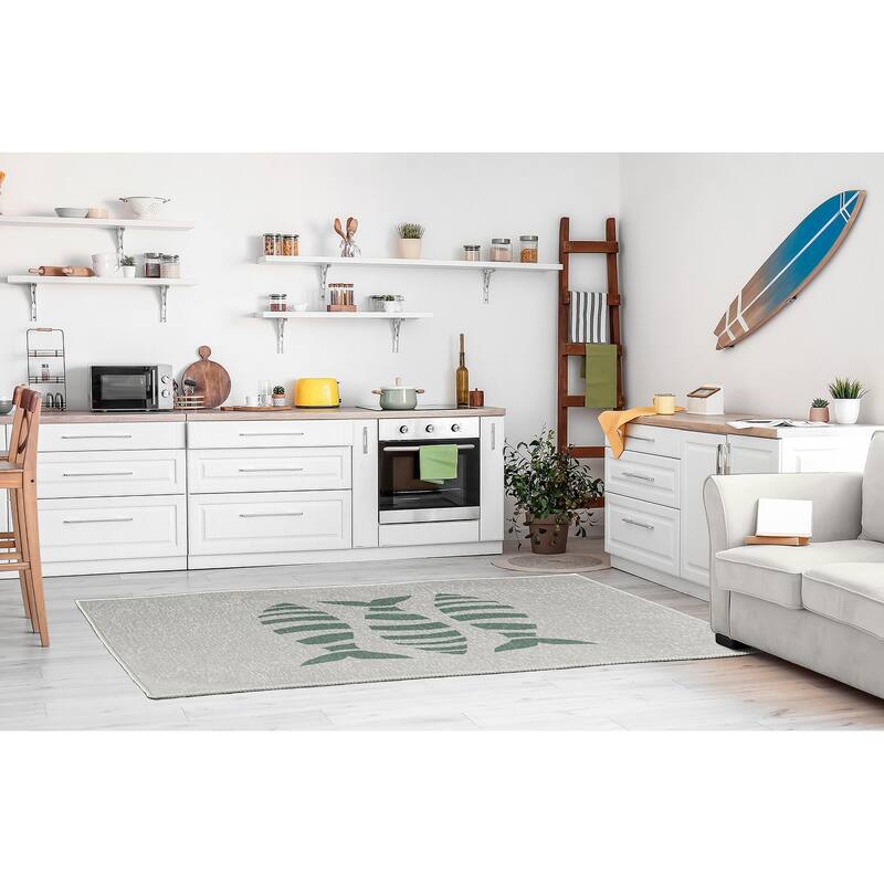 Puzzle Fish Nautical Chenille Rug