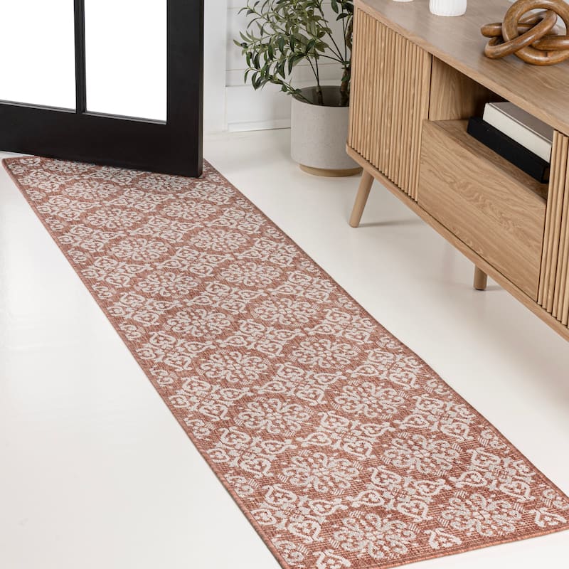 JONATHAN Y Maribel Traditional Mediterranean Tile Design Indoor/Outdoor Area Rug