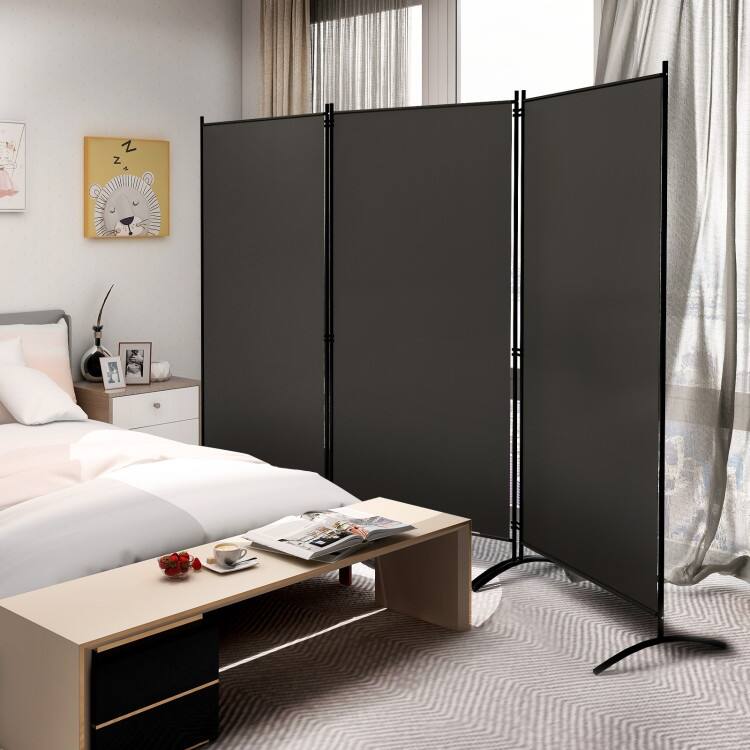 6-Foot 3-Panel Room Divider with Sturdy Hinges and Steel Base - 102.5" x 20" x 72"