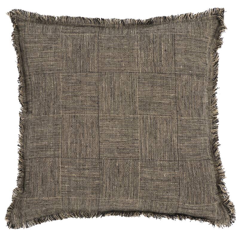 SAFAVIEH Home Terra 20-inch Black/Natural Decorative Pillow