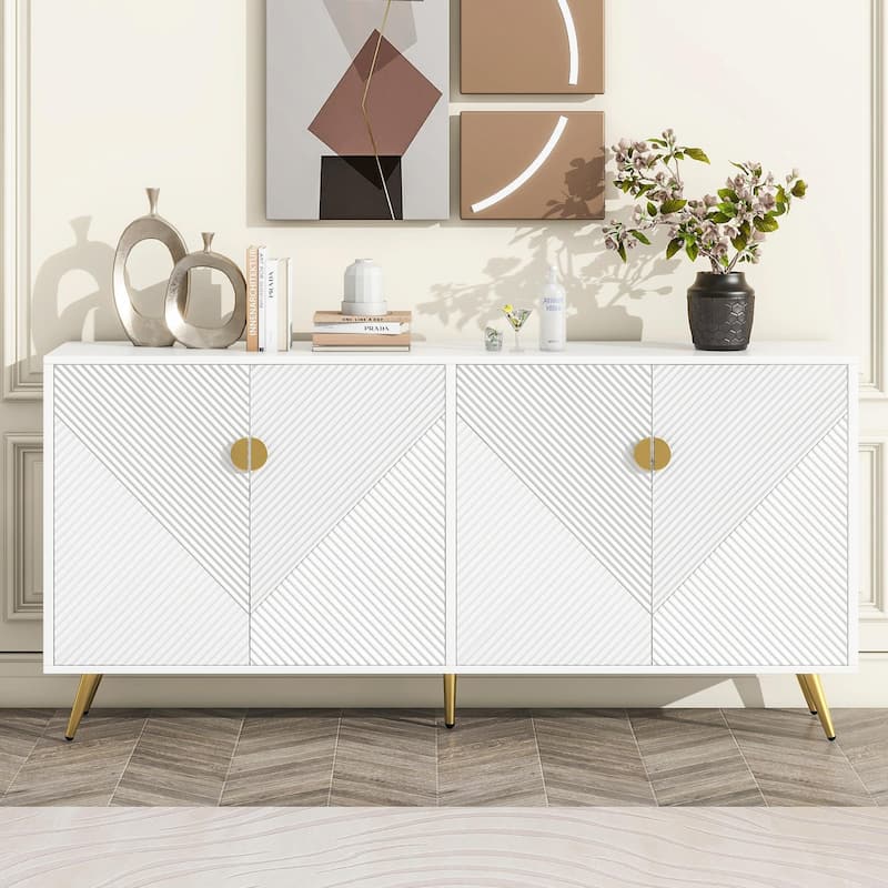 Modern TV Stand for 60+ Inch TV, Entertainment Center with Storage