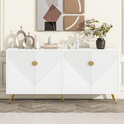 Modern TV Stand for 60+ Inch TV, Entertainment Center with Storage