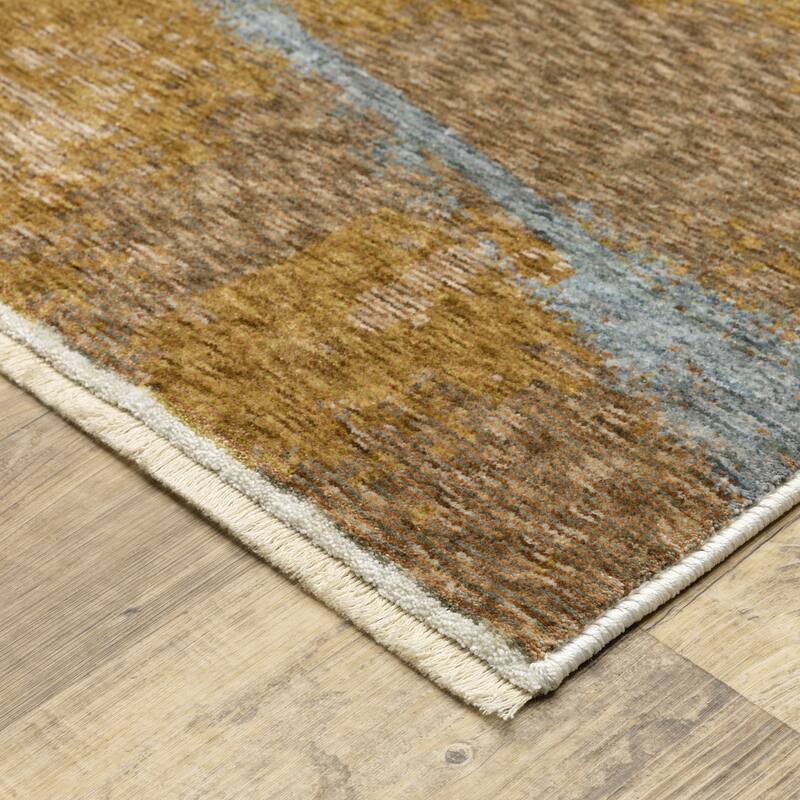 Style Haven Hendrix Soft Contemporary Abstract Beige/ Rust Fringe Edge Area Rug