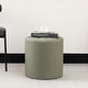 preview thumbnail 26 of 60, Adeco Round Ottoman Upholstered Tufted Faux Leather Footrest Grey - Medium