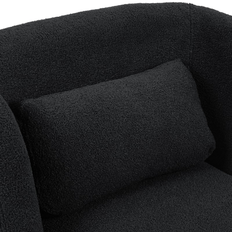 Boucle 360 degree Accent Swivel Barrel Chairs Set of 2