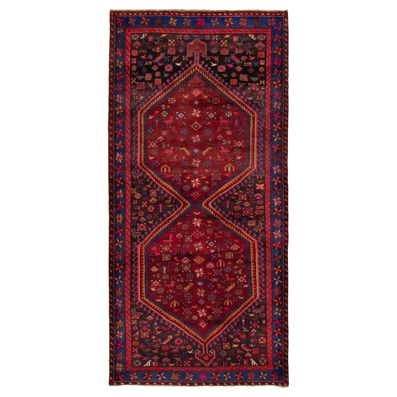 ECARPETGALLERY Hand-knotted Andelz Dark Red Wool Rug - 4'8 x 9'9 - Dark Red - 4'8 x 9'9