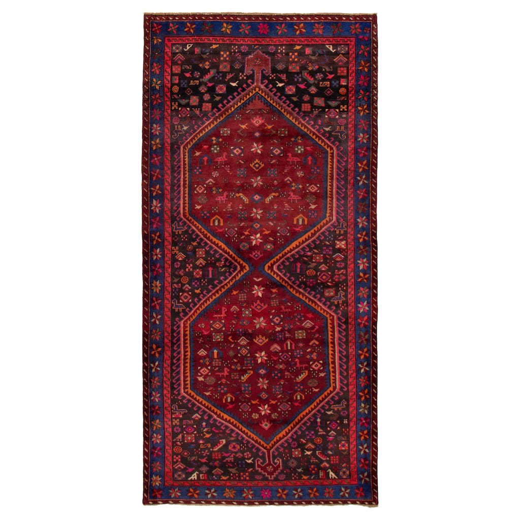 ECARPETGALLERY Hand-knotted Andelz Dark Red Wool Rug - 4'8 x 9'9