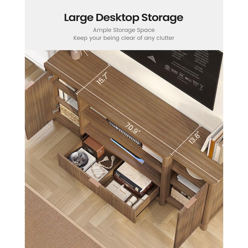TV Stand TV Console Cabinet with Storage and Shelf Drawer TVs up to 80 Inch