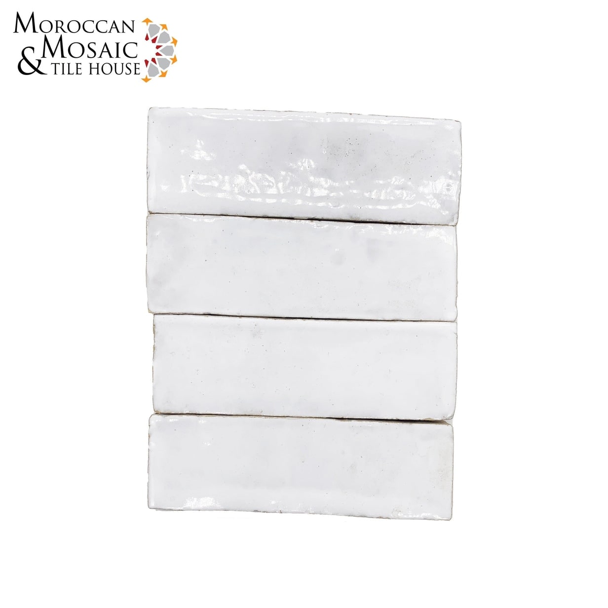 Moroccan Handmade 2x6 Solid Color Zellige Tile White - Overstock