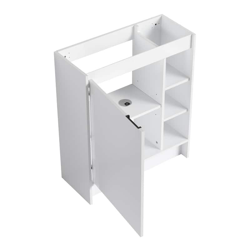 Malwee 28" FreeStanding Bathroom Vanity with Sink, Small Floor Stand Bathroom Vanity with Ceramic Sink and Soft Close Door