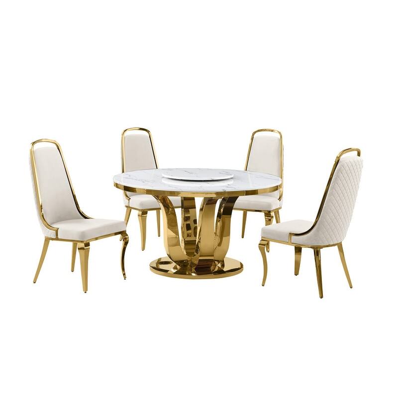Best Quality Furniture D325-SC314-7 5 Piece Round Dining Set
