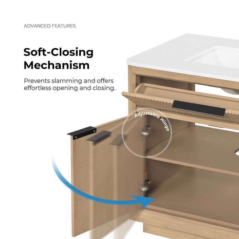 OVE Xander Bathroom Vanity with White Engineered Stone Top