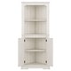 preview thumbnail 14 of 26, GDFStudio - Tall Corner Cabinet with Doors and Open Shelves, Space-Saving Storage Cabinet