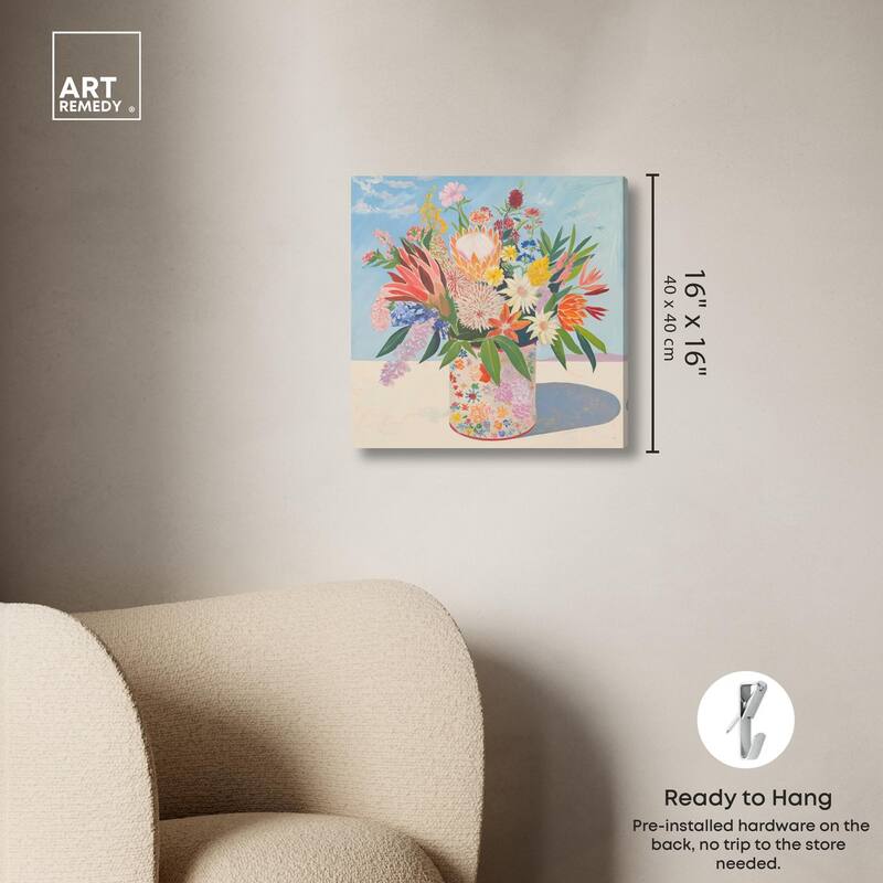 Floral Tin Canvas by Art Remedy, Gallery Wrapped
