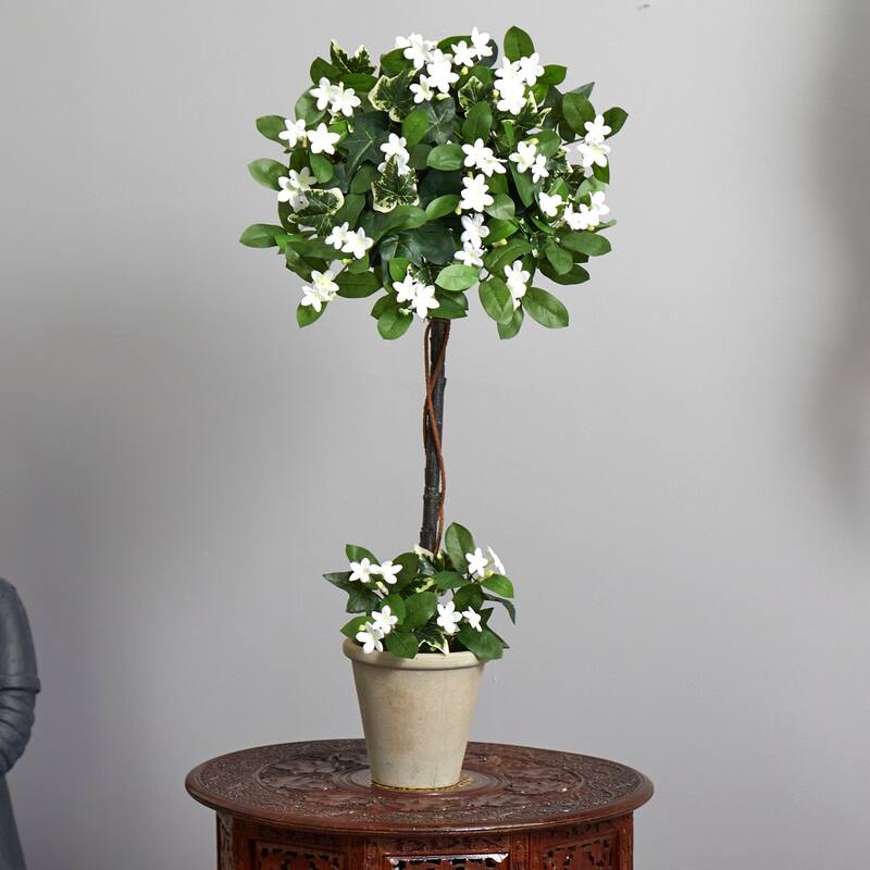Tall Topiary Plant Indoor Outdoor 3ft Decorative Tree with Planter - 3ft.