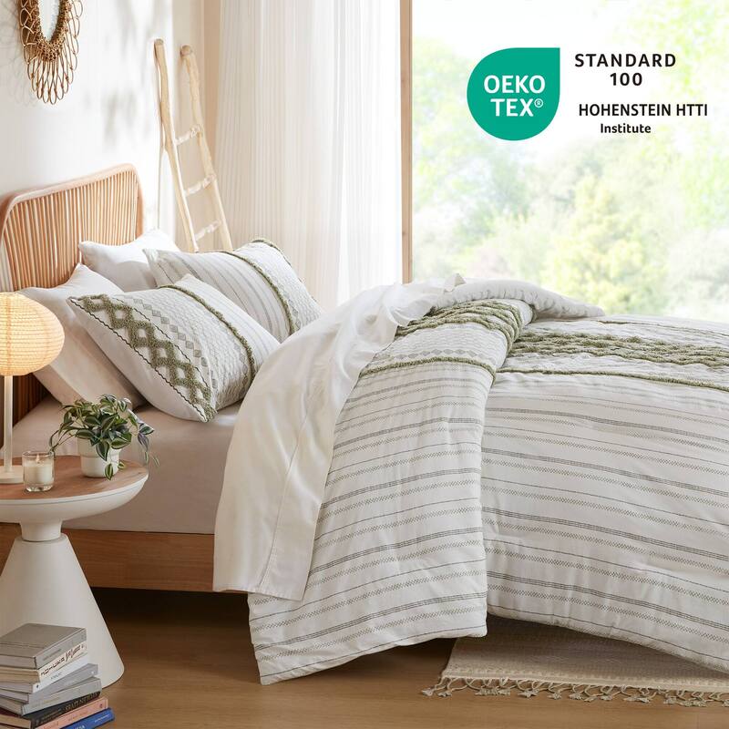 GDF Studio - Aruda Global Cotton Chenille Comforter Set with Tufted Detailing