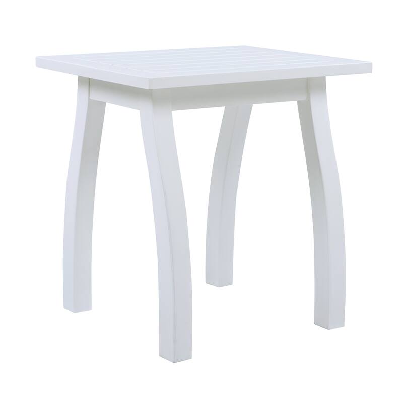 Acacia wood Accent Side Table in PU,Weather-Resistant Rectangular End Table for Patio, Garden, Lawn,and Living Room