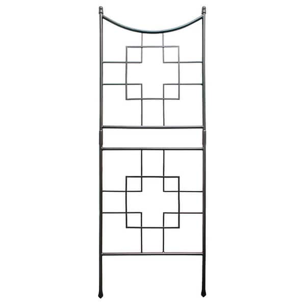 slide 2 of 5, Achla Designs Square-On-Squares Modern Garden Trellis, 86 Inch Tall, Graphite Powder Coat Finish
